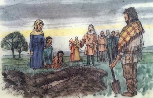 Drawing of saxon burial