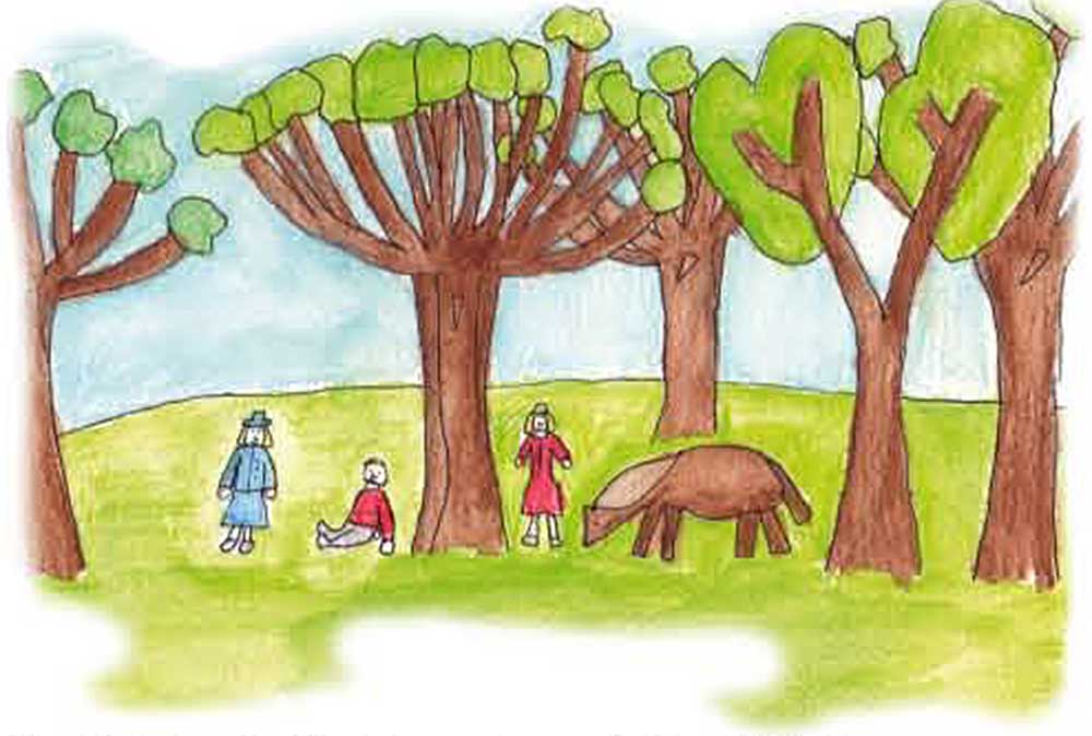 Child&rsquo;s painting of The Holmes riverside area